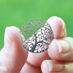 Family Tree of Life - Window Plate - Silver Tone